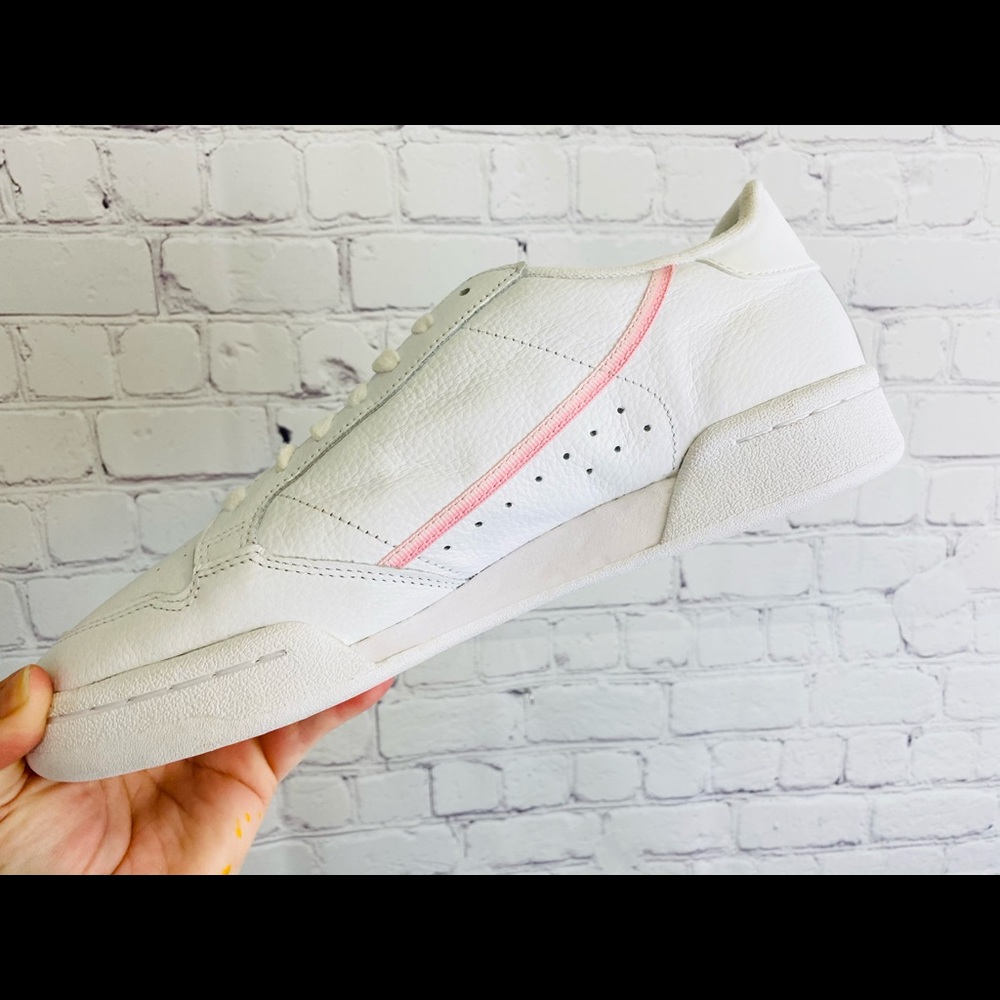Adidas Women’s Pink and White Leather Sneaker 10.5